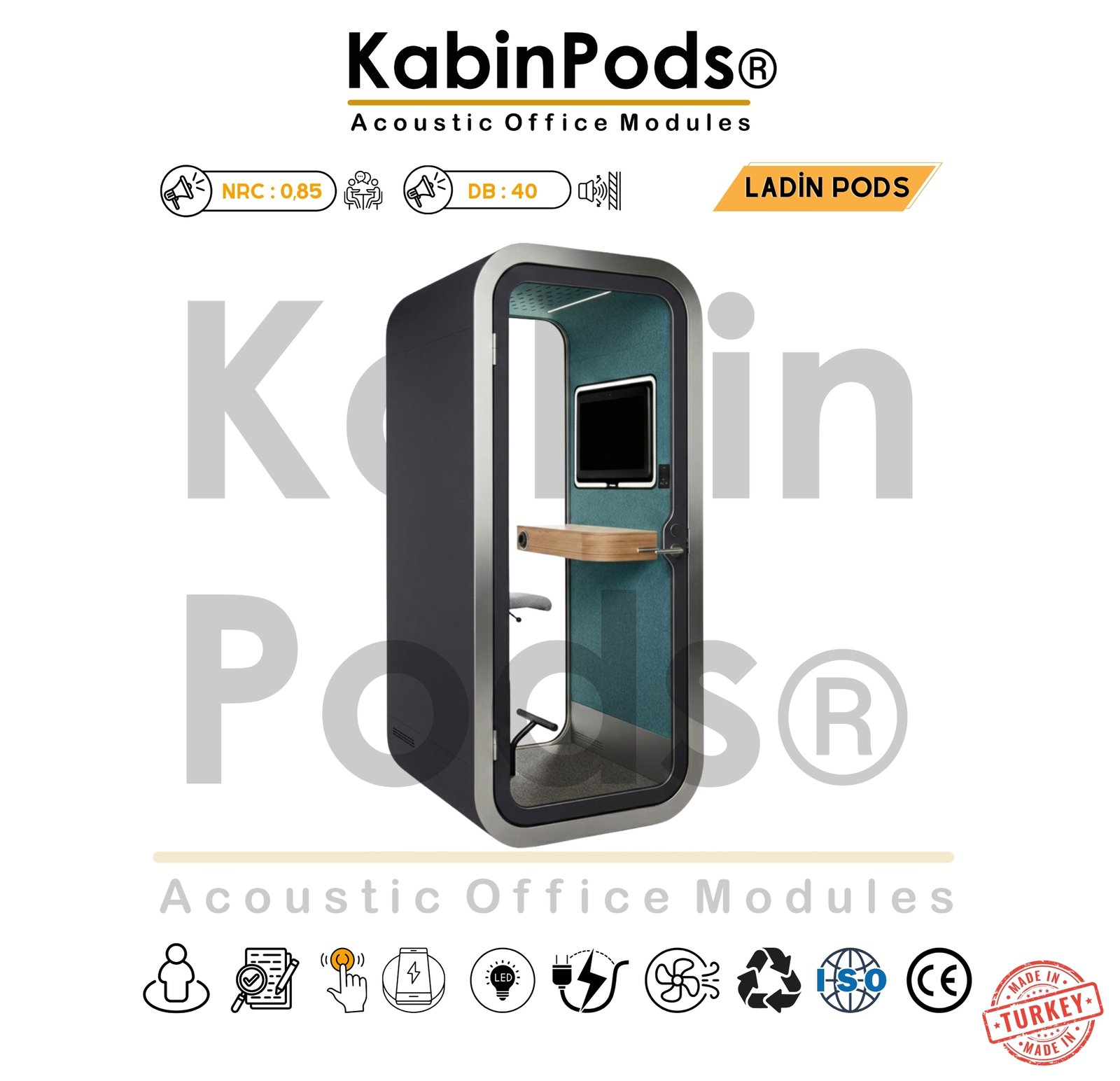 Telefon Kabini - 1. Görsel - Akustik Telefon Görüşme Kabini Modelleri ve Özellikleri